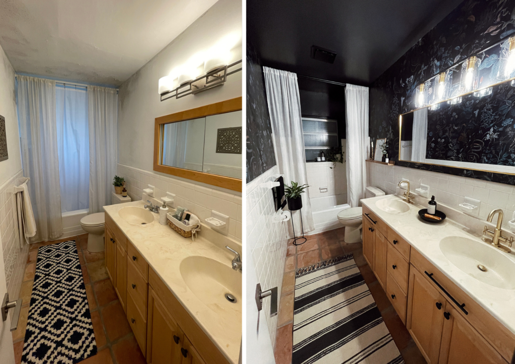 Moody Botanical Bathroom Design & Facelift - Laura Jade Prado